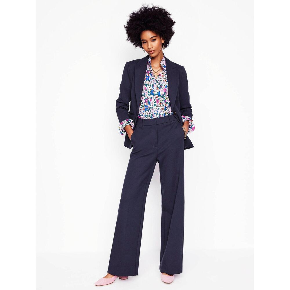 Boden Navy Blue Westbourne Ponte Knit Trouser Dress Pants Women's Size US 14L